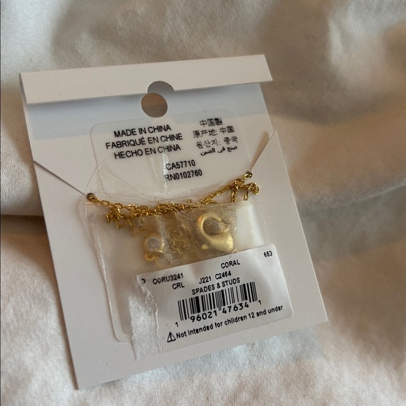 Kate Spade New York Spades & Studs   necklace in peach nectar and gold